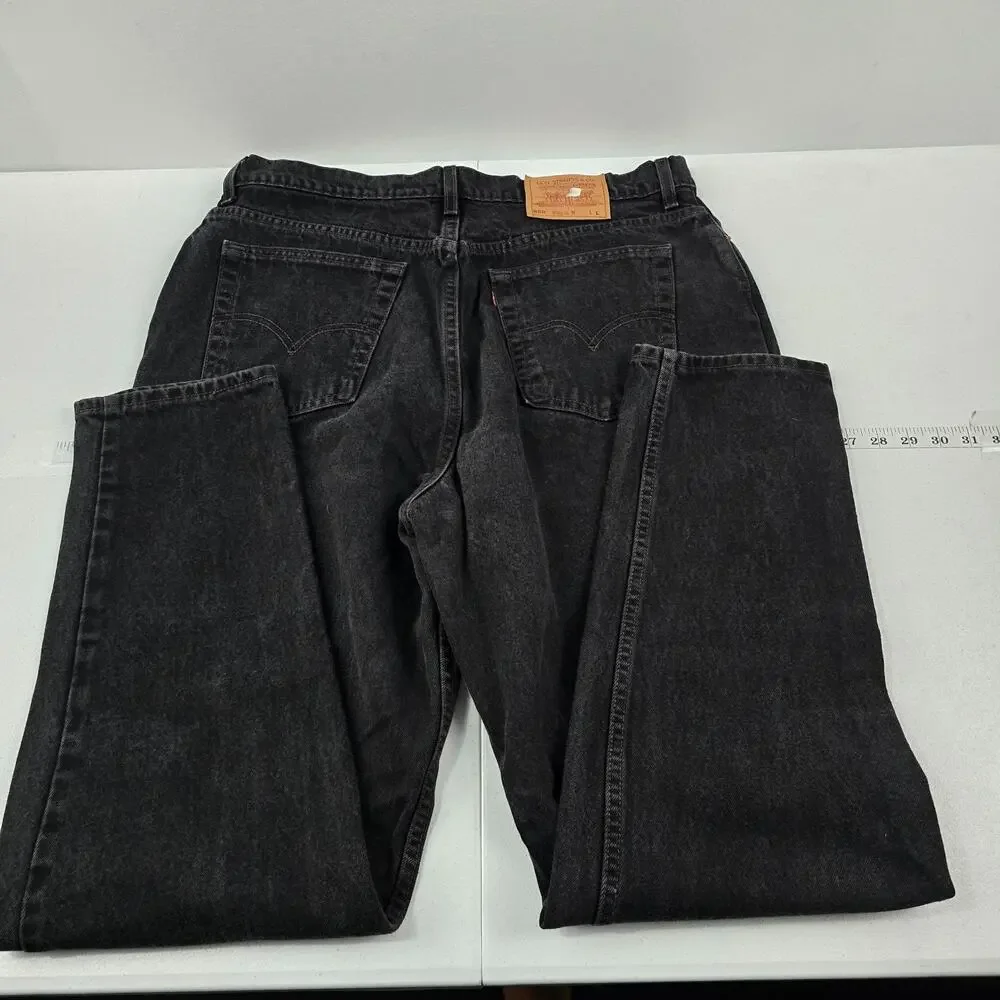 Vintage Levi's 550 relaxed‎ tapered 20 jeans USA black 90's womens 5713
